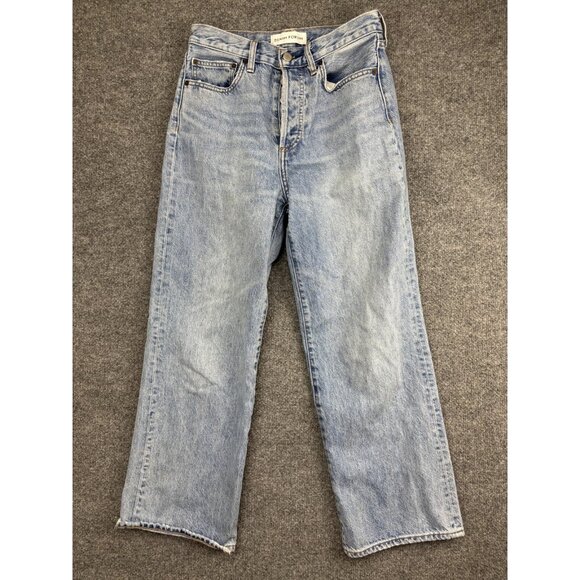 Denim Forum Jeans Womens 27 28L Light Blue The Farah High Rise Wide Leg Aritzia - Picture 1 of 10